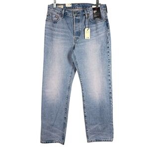 Levis 501 90s Mens Jeans 29x30 Blue Denim Light Wash‎ Straight Leg Mid Rise NEW